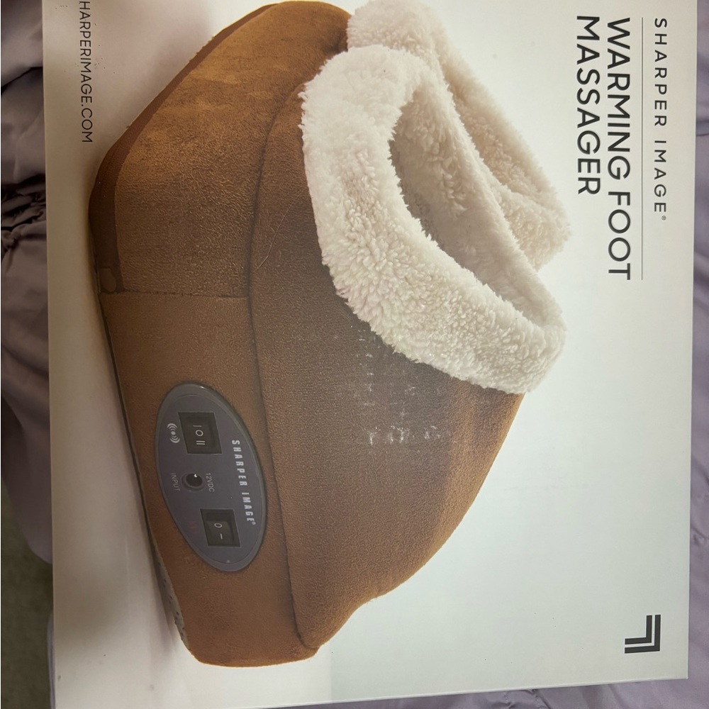 Sharper Image Brown Foot Massager with Cream Lining